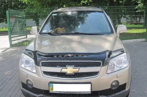 Дефлектор капота (мухобойка) Chevrolet Captiva с 2006-2011 г.в. (Шевролет Каптива) Вип Тюнинг